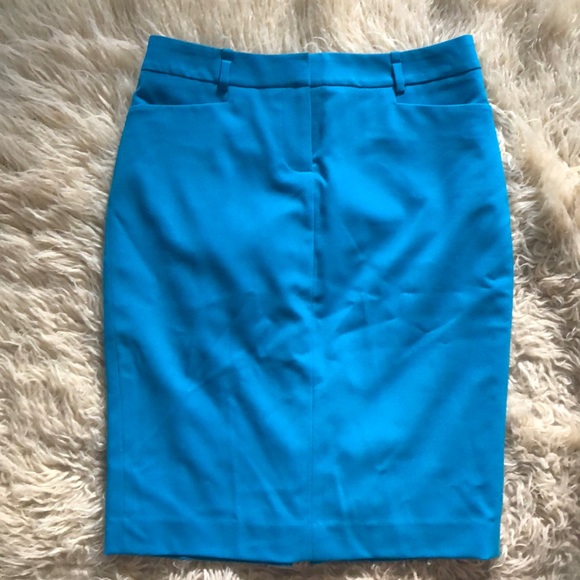 Calvin Klein | Womens Skirt Size 2 Pencil Lined Turquoise Blue - Picture 5 of 11
